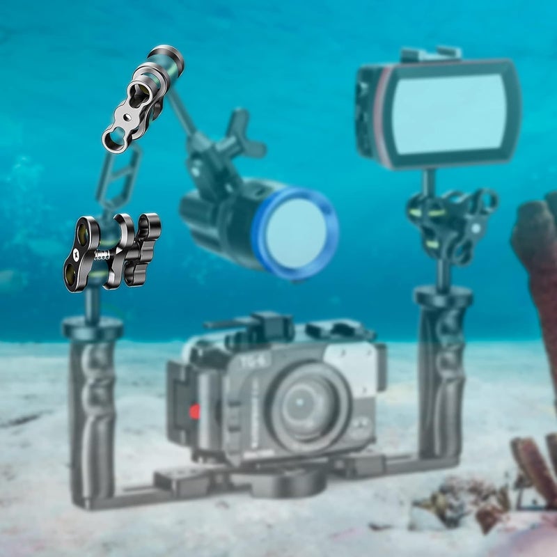Seafrogs Aluminum Alloy Clamp Ball Joint Bracket Arm Two Section Holder Diving Essential Accessory Light Combination Fixed Clamp CP-2 - Image 3